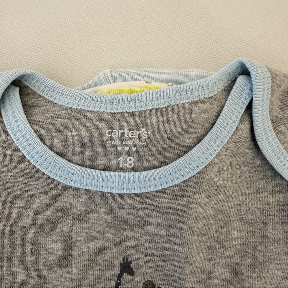 Carter’s 18 Months Baby Boy Safari Animals 5-pk Bodysuits NWT Elephant Giraffe - Picture 2 of 5